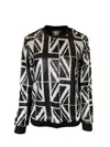 Any Old Iron Black / White / Silver Men's Black Jack Reversible Sequin Sweatshirts In Black/white/silver
