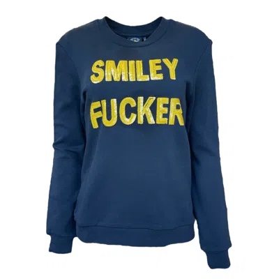 Any Old Iron Black / Yellow / Orange Men's Yellow Smiley Fucker Sequin Sweatshirt In Black/yellow/orange