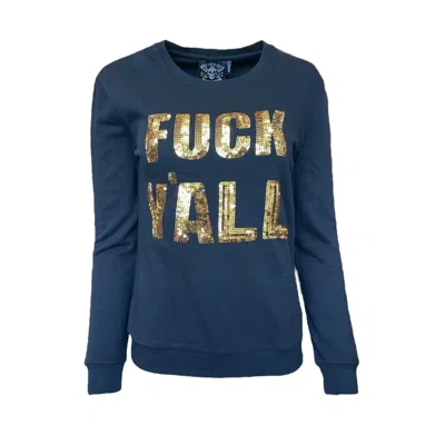 Any Old Iron Men's Golden Fuck Y'all Sequin Sweatshirt