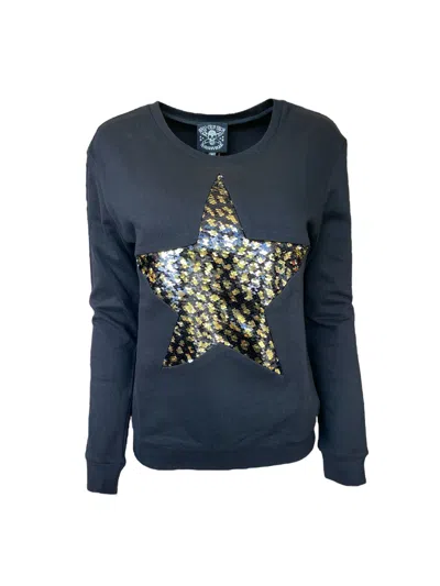 Any Old Iron Women's Leopard Large Star Sweatshirt In Blue