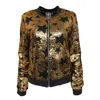 Any Old Iron Gold / Black Men's Goldie Sequin Bomber Jacket In Gold/black