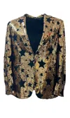 Any Old Iron Gold / Black Men's Goldie Sequin Star Blazer Jacket In Gold