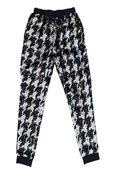 Any Old Iron Gold / Black / Silver  Men's Dogstooth Joggers In Gold/black/silver
