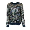 Any Old Iron Gold / Green / Black Men's Camo Sequin Sweatshirt In Gold/green/black