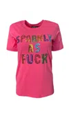 Any Old Iron Men's Pink Sparkly As Fuck T-shirt With Rainbow Sequin In Pink