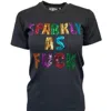 Any Old Iron Men's Rainbow Sparkly As Fuck Sequin Black T-shirt