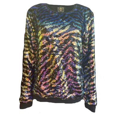 Any Old Iron Mens Zebra Sweatshirt In Black