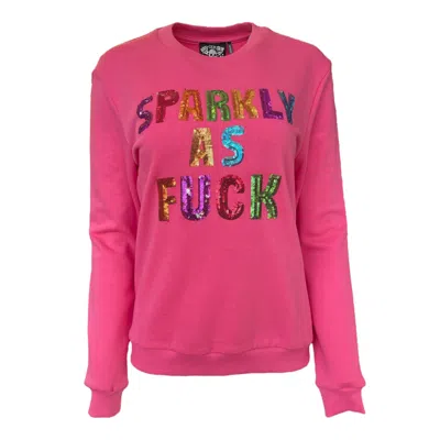 Any Old Iron Pink / Purple  Men's Pink Sparkly As Fuck Sweatshirt In Pink/purple