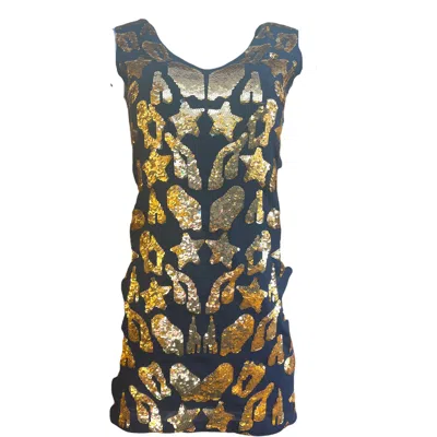 Any Old Iron Women's  Gold Star Leopard Dress In Blue