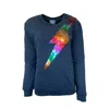 Any Old Iron Women's Rainbow Reversible Sequin Gold Lightning Sweatshirt In Yellow