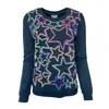 Any Old Iron Women's Black Hand-beaded Color Star Sweatshirt In Black