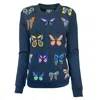 Any Old Iron Women's Black Multicolor Beaded Butterfly Queen Sweatshirt In Black
