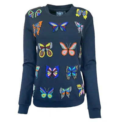 Any Old Iron Women's Black  Butterfly Queen Sweatshirt