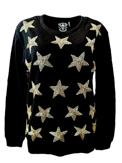 Any Old Iron Men's Beaded Goldie Star Black Sweatshirt