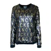 Any Old Iron Women's Black & Gold Fancy Fucker Sequin Sweatshirt In Black
