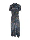 Any Old Iron Women's Black / Blue Button Up Blue Rider Maxi  Dress