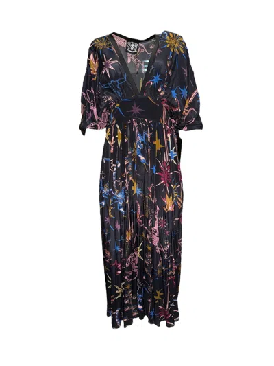 Any Old Iron Women's Black / Blue Multicolor Ghost Rider Kaftan Dress