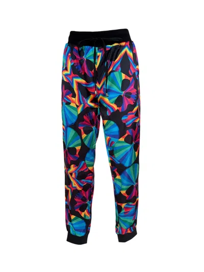 Any Old Iron Women's Black / Blue Multicolor Rainbow Skull Joggers