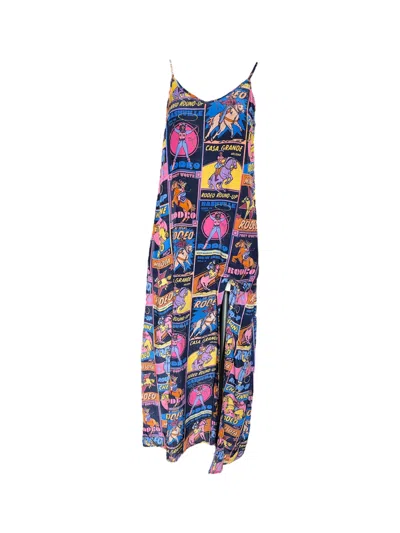 Any Old Iron Women's Black / Blue Multicolor Rodeo Long Dress