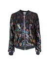 Any Old Iron Women's Black / Gold Rainbow Fancy Fucker Reversible Sequin Bomber Jacket In Black