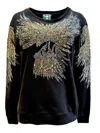 Any Old Iron Women's Black Golden Beady Eagle Hand-beaded Sweatshirt In Black