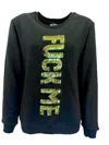Any Old Iron Women's Black Golden Fuck Me Sideways Sequin Sweatshirt In Black