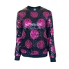 Any Old Iron Women's Black / Pink / Purple Pink Smiley Sequin Sweatshirt In Black/pink/purple