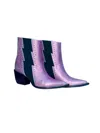 Any Old Iron Women's Black / Pink / Purple Metallic Pink Leather Lightning Boots In Black/pink/purple