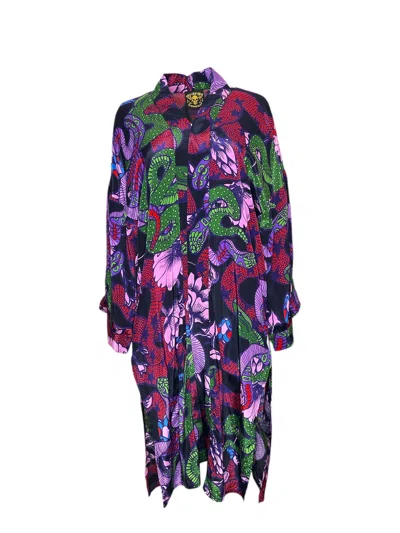 Any Old Iron Women's Black / Purple Multicolor Pretty Snakes Duster