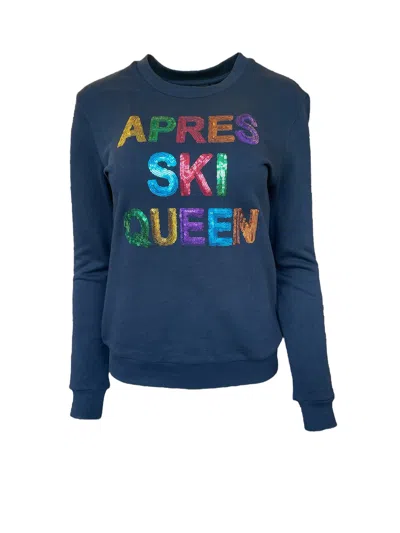 Any Old Iron Women's Black Rainbow Aprés Ski Queen Sequin Sweatshirt