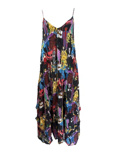 Any Old Iron Women's Black / Red Multicolor Nola Heroes Ruffle Dress