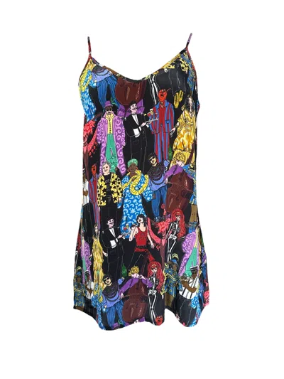 Any Old Iron Women's Black / Red Multicolor Nola Heroes Short Dress In Black/red