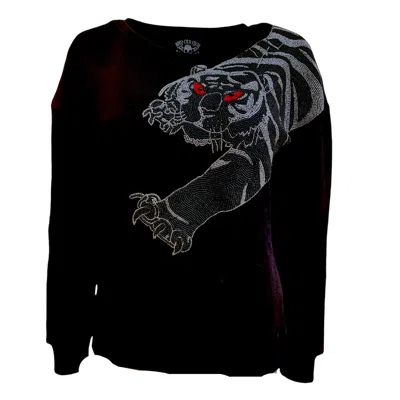 Any Old Iron Women's Black / Red / Silver  Tiger Sweatshirt