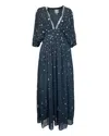 Any Old Iron Women's Black / Silver Sequin Shining Star Black Caftan Dress In Black/silver