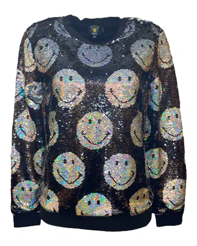Any Old Iron Women's Black / Silver  X Smiley Iridescent Sweatshirt In Black/silver