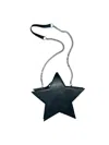 Any Old Iron Women's Black / Silver Black Leather Star Bag With Silver Chain