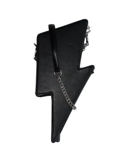 Any Old Iron Women's Black / Silver Black Lightning Leather Bag In Black/silver