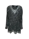 Any Old Iron Women's Black / Silver Silver Sequin High Glam Square Dress In Black/silver