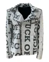 Any Old Iron Women's Black / White Black & White Large Fucks Reversible Sequin Moto Jacket In Black/white