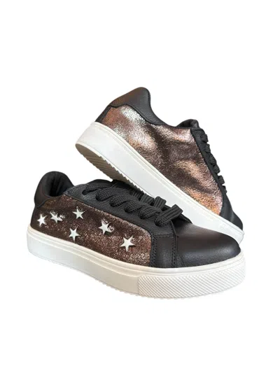 Any Old Iron Women's Black / White Metallic Lucky Star Leather Sneakers In Multi