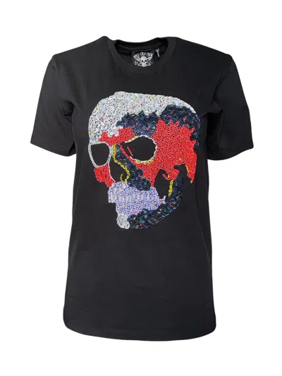 Any Old Iron Women's Black / White Multicolor Infra Beaded T-shirt