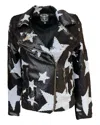 Any Old Iron Women's Black / White / Silver Black Sparkle Star Reversible Sequin Moto In Black/white/silver