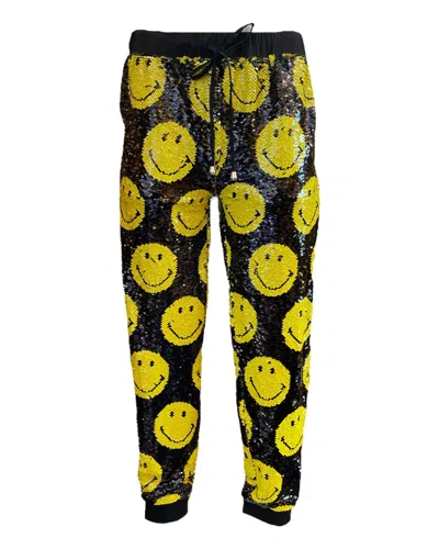 Any Old Iron Women's Black / Yellow / Orange  X Smiley Joggers In Black/yellow/orange