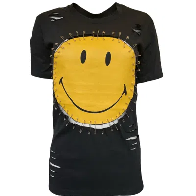 Any Old Iron Women's Black / Yellow / Orange  X Smiley Just Safe T-shirt In Black/yellow/orange