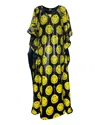 Any Old Iron Women's Black / Yellow / Orange Yellow Smiley Reversible Sequin Kaftan In Black/yellow/orange