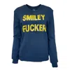 Any Old Iron Women's Black / Yellow / Orange Yellow Sequin Smiley Fucker Sweatshirt In Black/yellow/orange