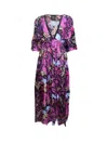 Any Old Iron Women's Blue / Black / Pink Return Of The Blue Panther Printed Kaftan Maxi Dress