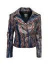 Any Old Iron Women's Blue / Black / Rose Gold Shiny Blue Snake Moto In Blue/black/rose Gold