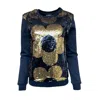 Any Old Iron Women's Gold / Black Golden Quantastic Reversible Sequin Sweatshirt In Gold/black