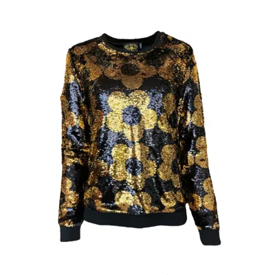 Any Old Iron Women's Gold / Black Mini Golden Quant Reversible Sequin Sweatshirt In Gold/black